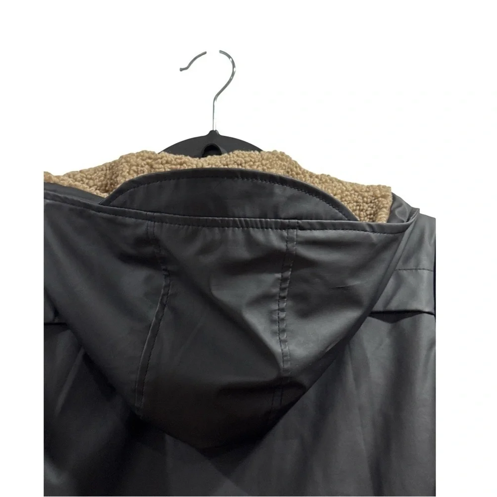 Zara Faux Shearling Rubberized Puffer Parka